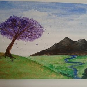 Acrylic Mountain Painting